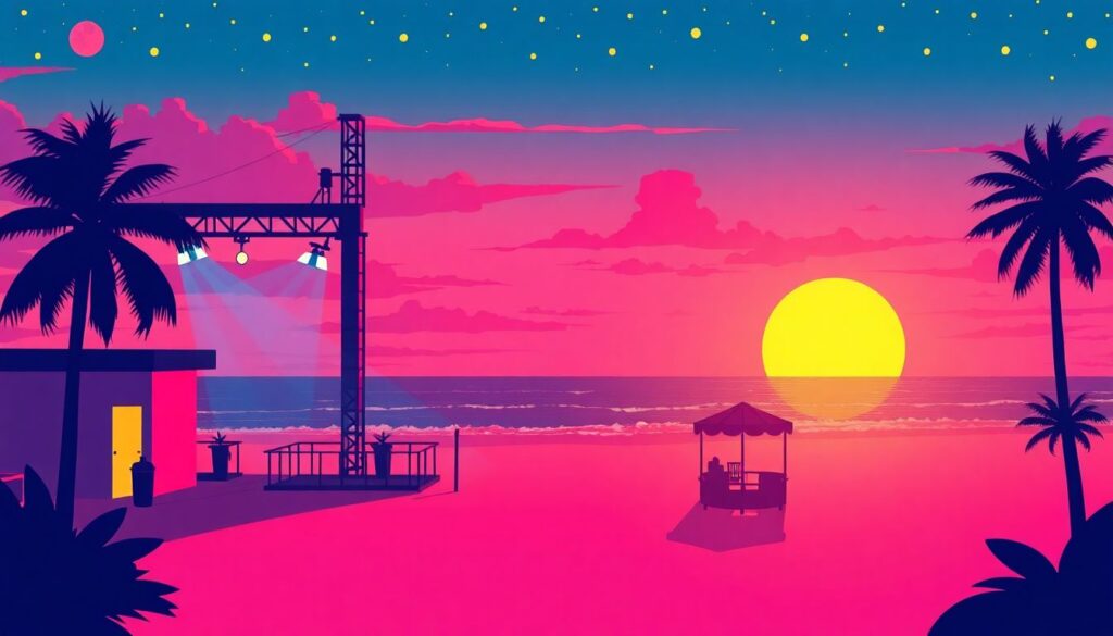 Истории афиш и промо материалов клубов юга - иллюстрация