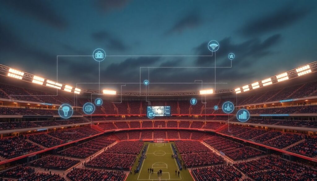 Юг и умный дом для стадиона - иллюстрация