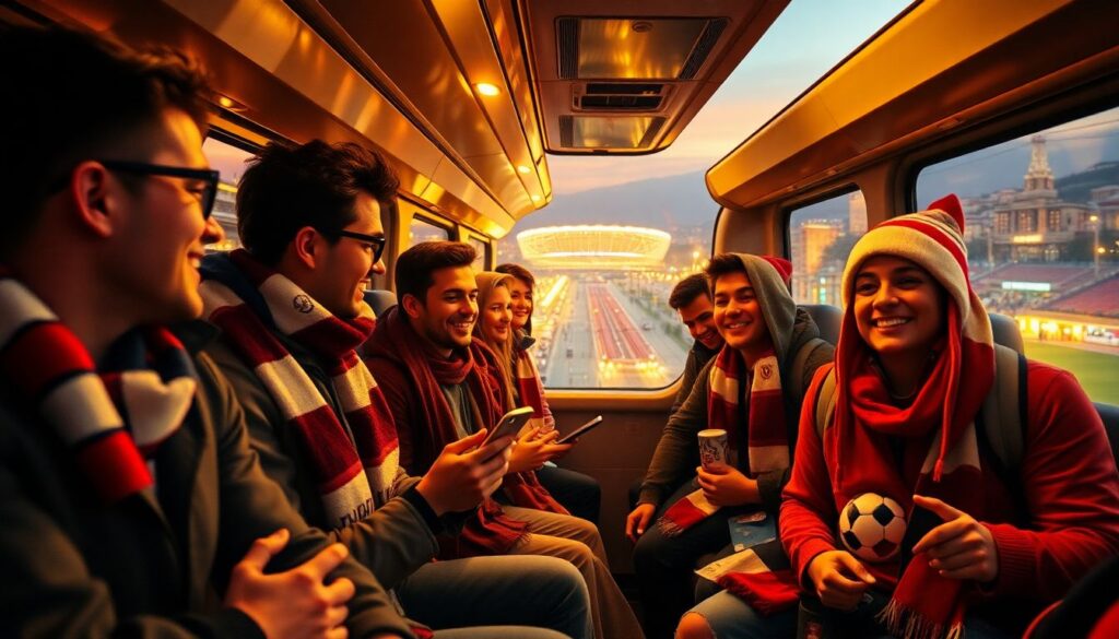 Истории путешествий болельщиков на дальние выезды - иллюстрация